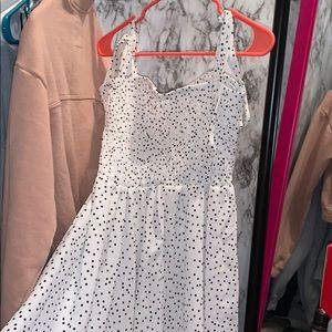 polka dot flowy dress